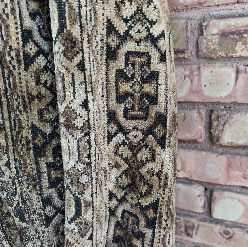 Vintage 70s Tapestry Carpet Lakeland Coat Jacket Medium 38 Sherpa 44" Chest - Picture 7 of 9
